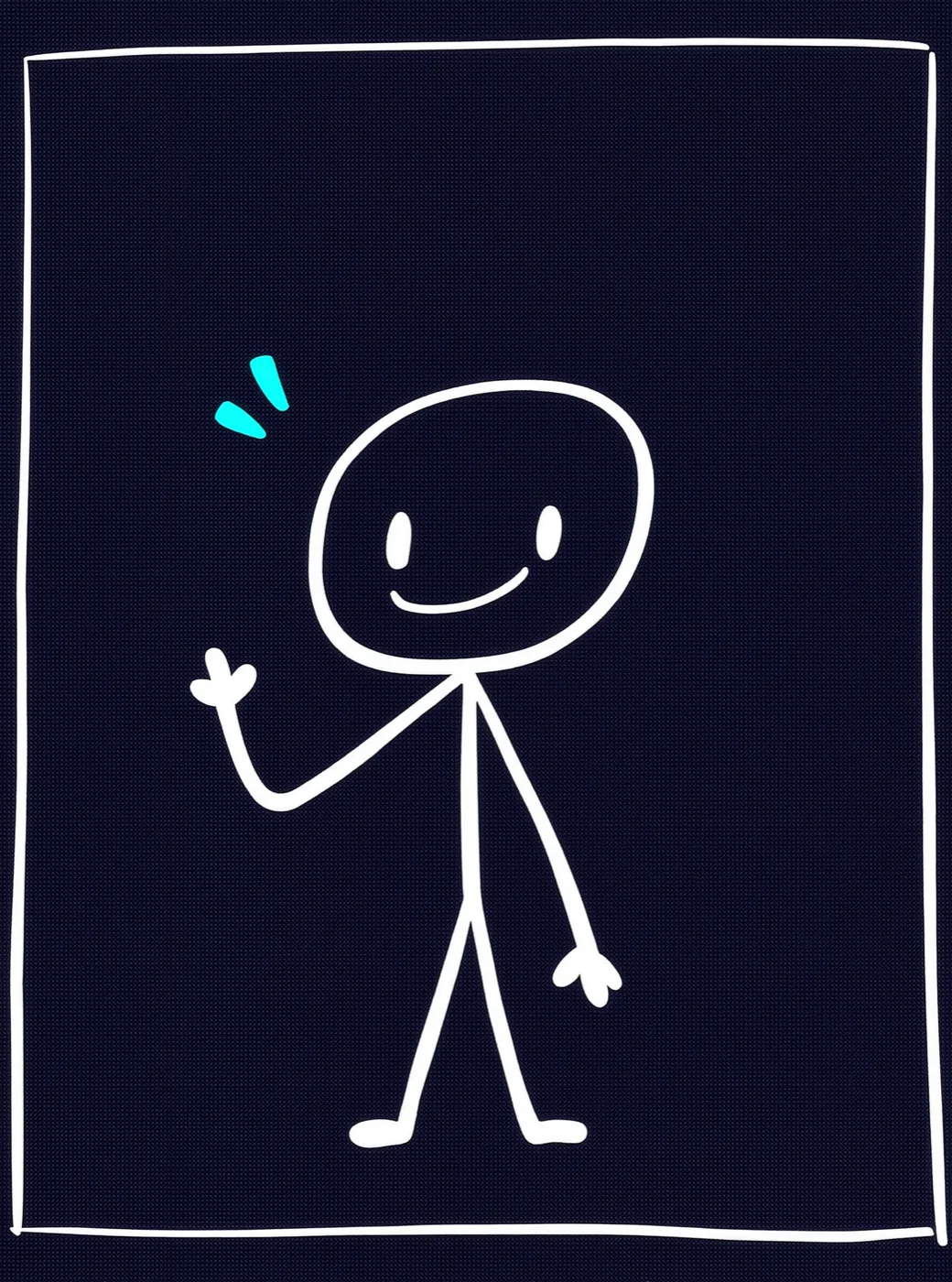 Palito, Andflow's stick-figure mascot, waving